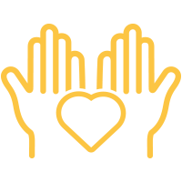 Hands holding heart icon